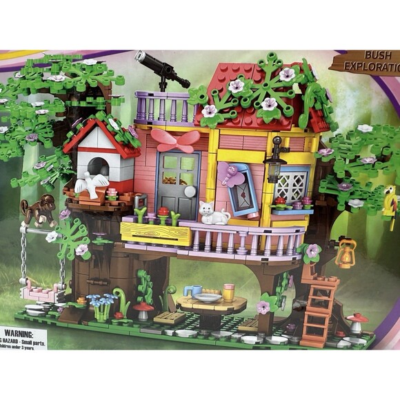 840 Piece Tree House Building Sets Creative Forest House Building Blocks Swing - Picture 2 of 8